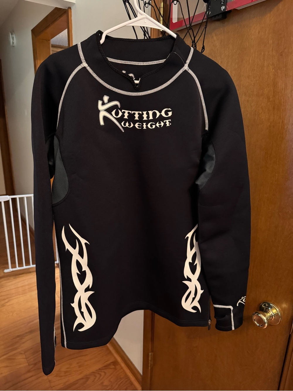 Source Unknown Black Sweatshirt with White Tribal Graphics